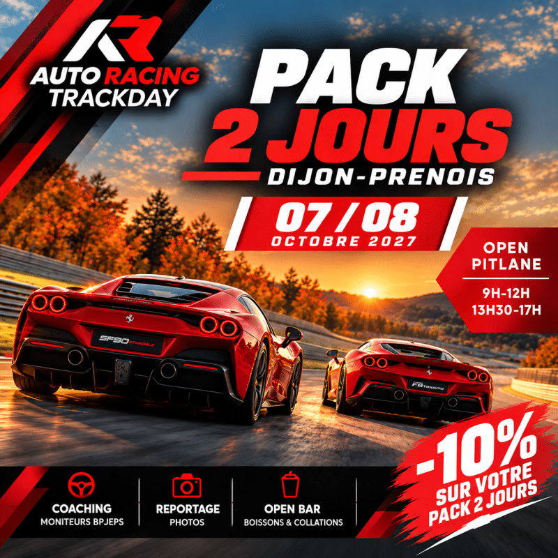 Pack 2 Jours Trackday Dijon-Prenois – 7 & 8 octobre 2027 | Open Pitlane