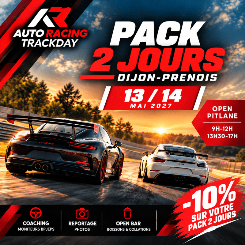 Pack 2 Jours Trackday Dijon-Prenois – 13 & 14 mai 2027 | Open Pitlane