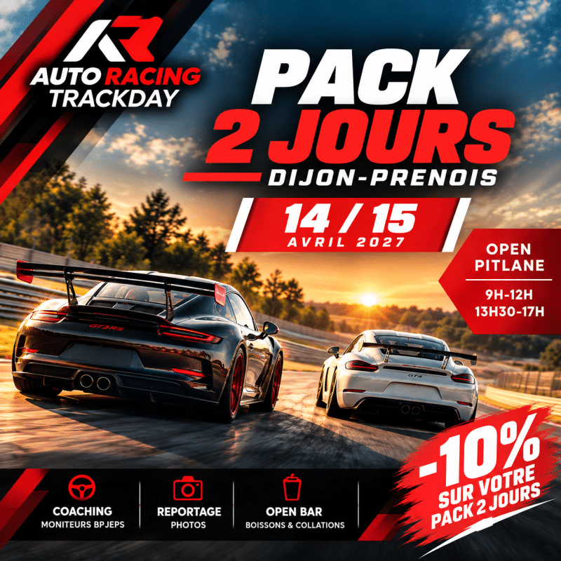 Pack 2 Jours Trackday Dijon-Prenois – 14 & 15 avril 2027 | Open Pitlane