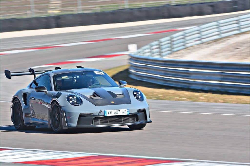 Porsche 991 GT3 RS grise en piste